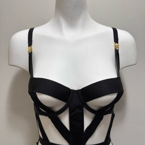 Victoria's Secret Very Sexy Black Bondage Bodysuit Size Small - Picture 5 of 12